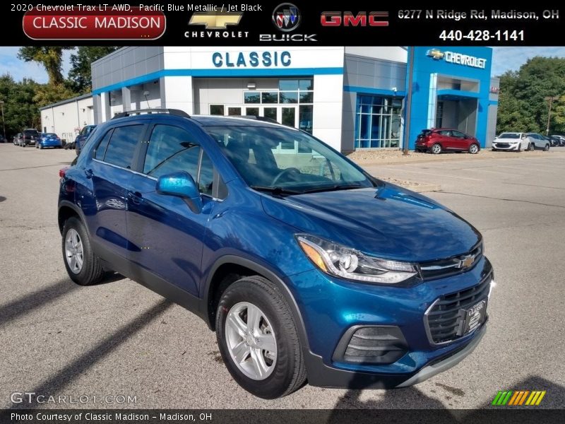 Pacific Blue Metallic / Jet Black 2020 Chevrolet Trax LT AWD