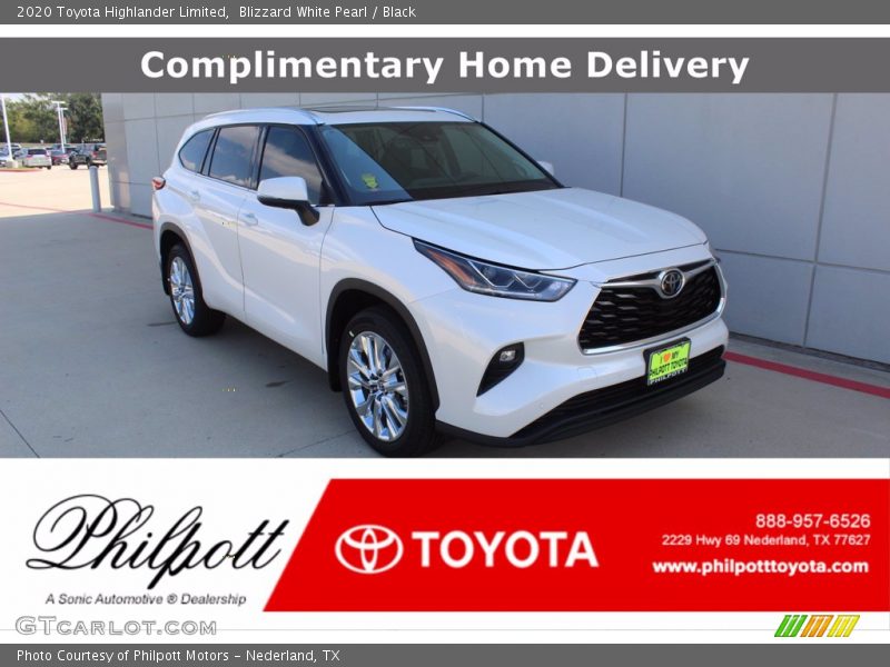 Blizzard White Pearl / Black 2020 Toyota Highlander Limited