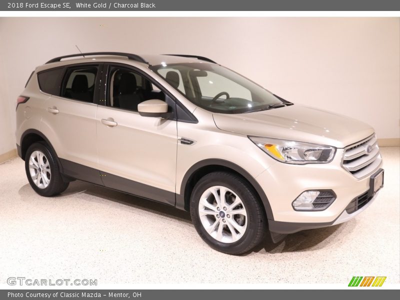 White Gold / Charcoal Black 2018 Ford Escape SE