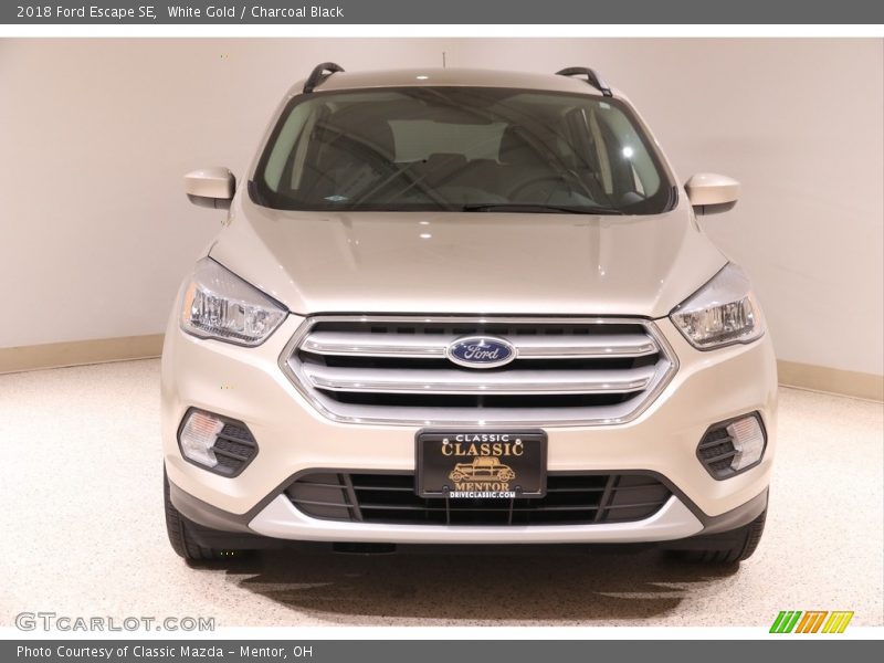 White Gold / Charcoal Black 2018 Ford Escape SE