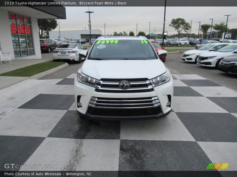 Blizzard Pearl White / Black 2019 Toyota Highlander Limited Platinum