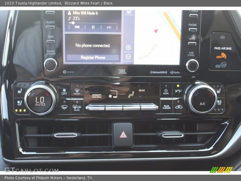 Blizzard White Pearl / Black 2020 Toyota Highlander Limited