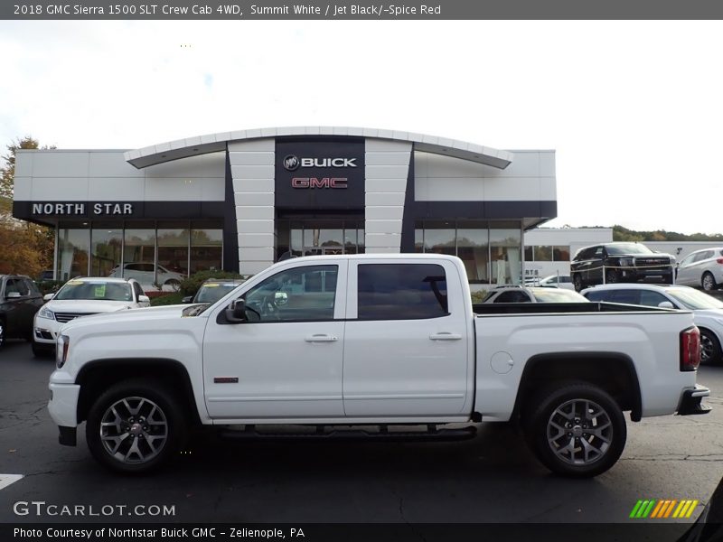Summit White / Jet Black/­Spice Red 2018 GMC Sierra 1500 SLT Crew Cab 4WD