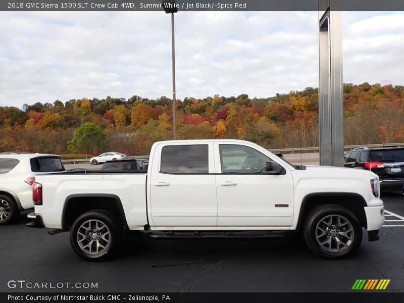 Summit White / Jet Black/­Spice Red 2018 GMC Sierra 1500 SLT Crew Cab 4WD