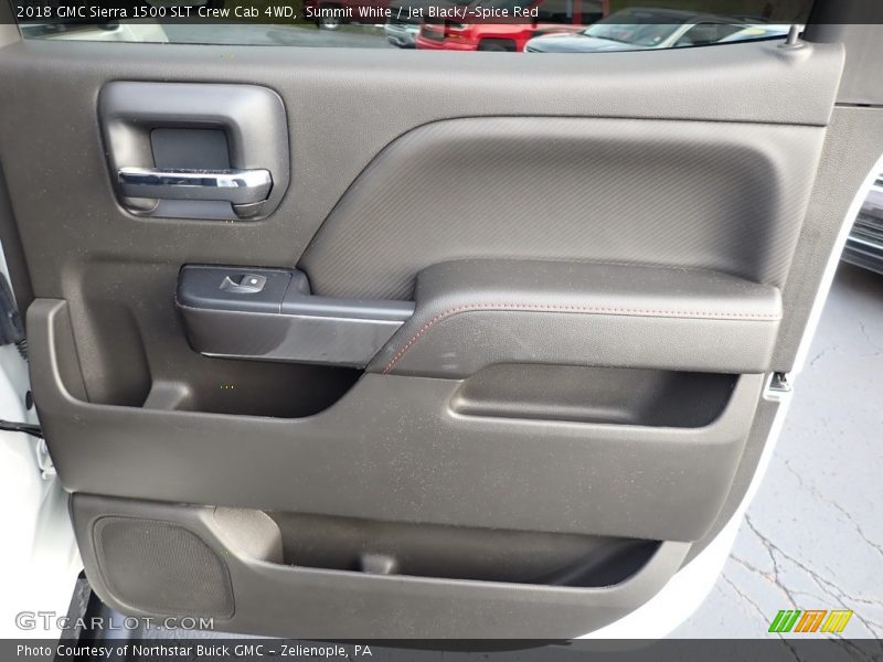Summit White / Jet Black/­Spice Red 2018 GMC Sierra 1500 SLT Crew Cab 4WD
