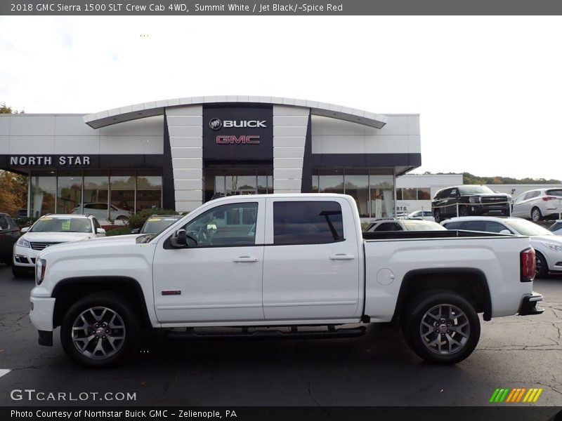 Summit White / Jet Black/­Spice Red 2018 GMC Sierra 1500 SLT Crew Cab 4WD