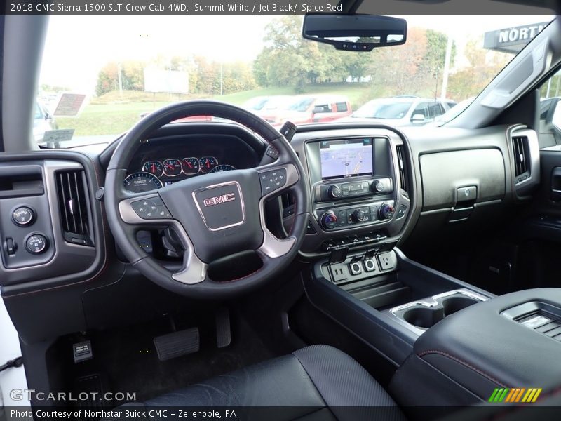 Summit White / Jet Black/­Spice Red 2018 GMC Sierra 1500 SLT Crew Cab 4WD