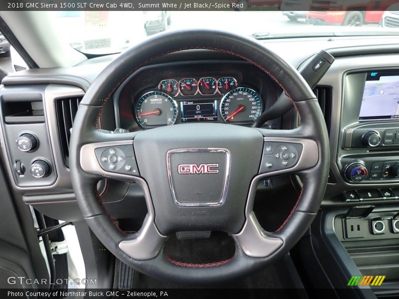 Summit White / Jet Black/­Spice Red 2018 GMC Sierra 1500 SLT Crew Cab 4WD