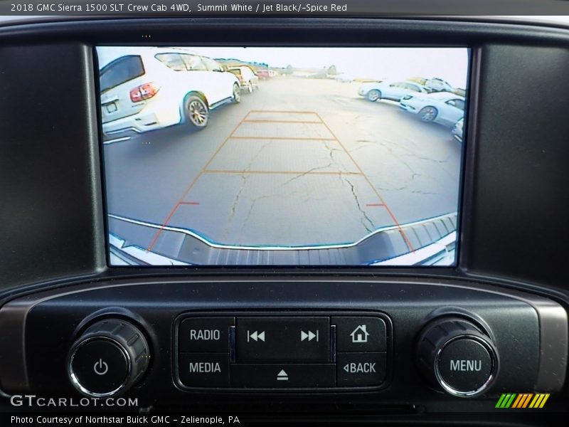 Summit White / Jet Black/­Spice Red 2018 GMC Sierra 1500 SLT Crew Cab 4WD