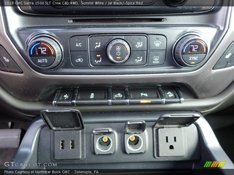 Summit White / Jet Black/­Spice Red 2018 GMC Sierra 1500 SLT Crew Cab 4WD