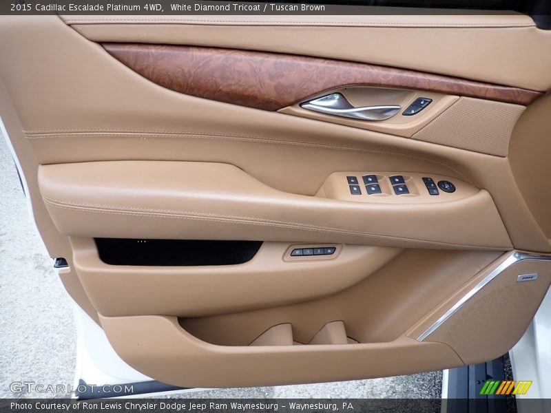 White Diamond Tricoat / Tuscan Brown 2015 Cadillac Escalade Platinum 4WD