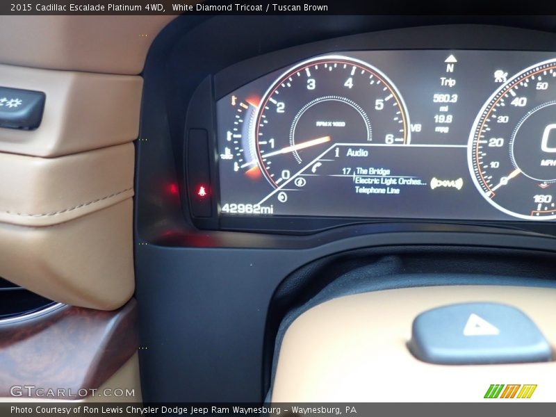 White Diamond Tricoat / Tuscan Brown 2015 Cadillac Escalade Platinum 4WD