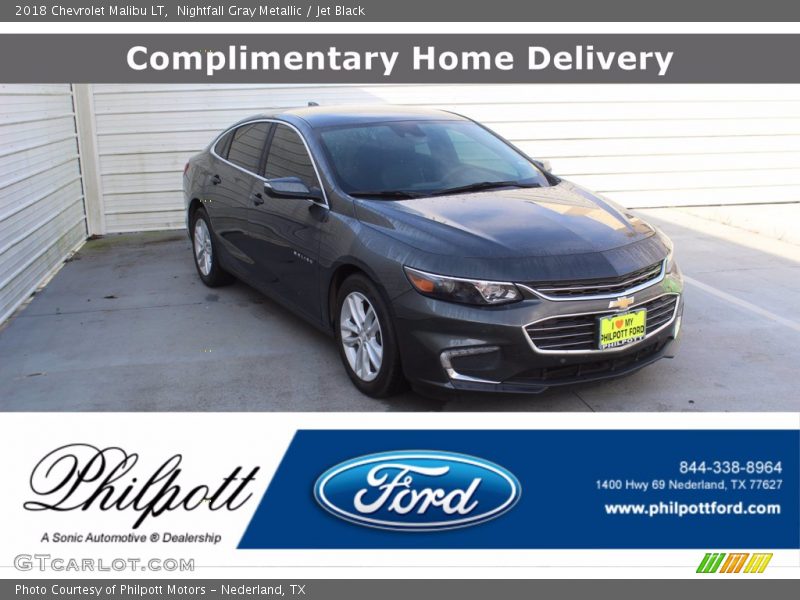 Nightfall Gray Metallic / Jet Black 2018 Chevrolet Malibu LT