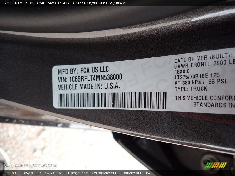 Granite Crystal Metallic / Black 2021 Ram 1500 Rebel Crew Cab 4x4