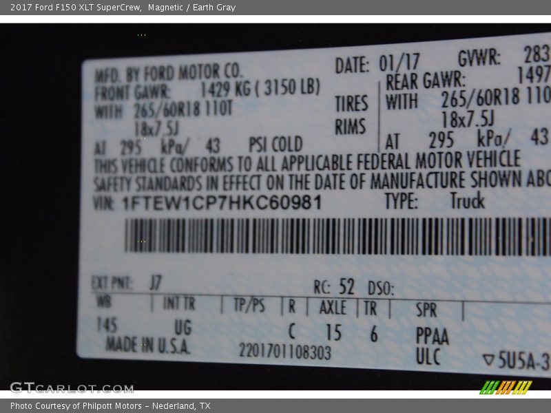 Magnetic / Earth Gray 2017 Ford F150 XLT SuperCrew