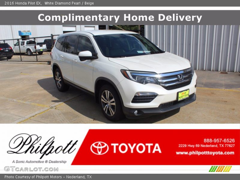 White Diamond Pearl / Beige 2016 Honda Pilot EX