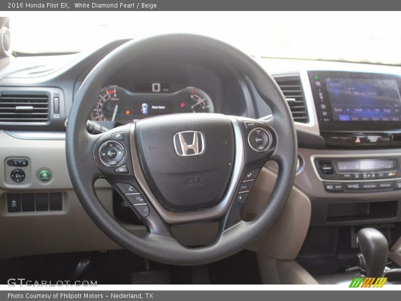 White Diamond Pearl / Beige 2016 Honda Pilot EX