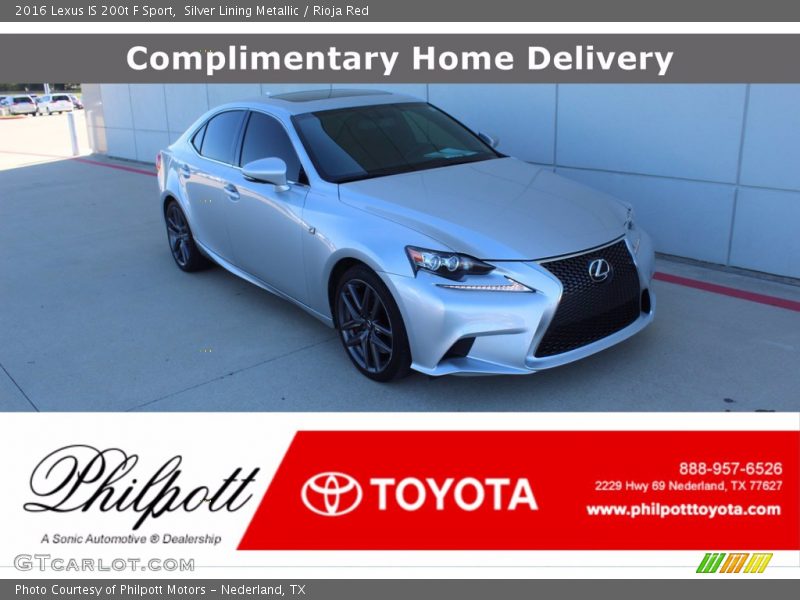 Silver Lining Metallic / Rioja Red 2016 Lexus IS 200t F Sport