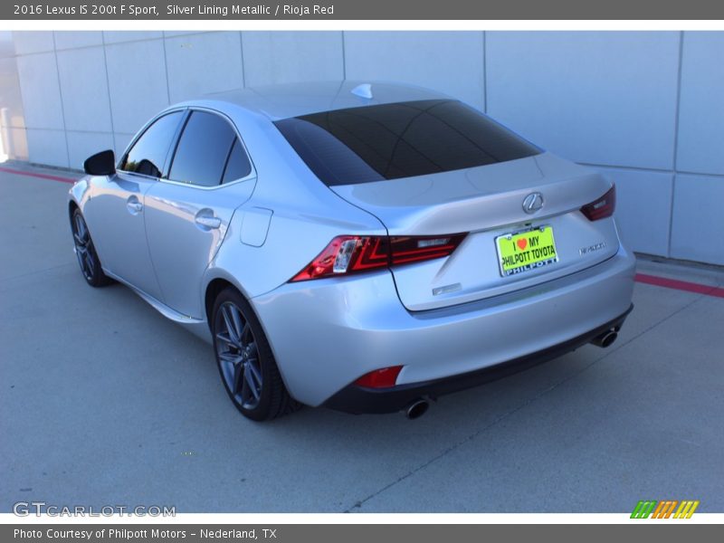 Silver Lining Metallic / Rioja Red 2016 Lexus IS 200t F Sport
