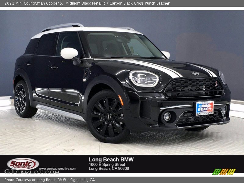 Midnight Black Metallic / Carbon Black Cross Punch Leather 2021 Mini Countryman Cooper S