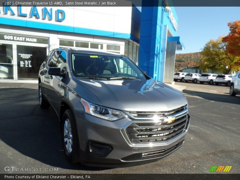 Satin Steel Metallic / Jet Black 2020 Chevrolet Traverse LS AWD