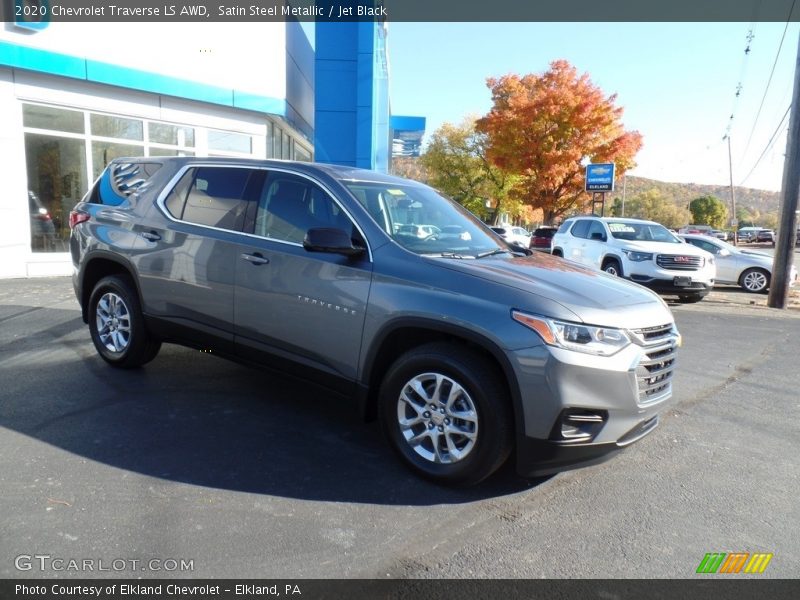 Satin Steel Metallic / Jet Black 2020 Chevrolet Traverse LS AWD