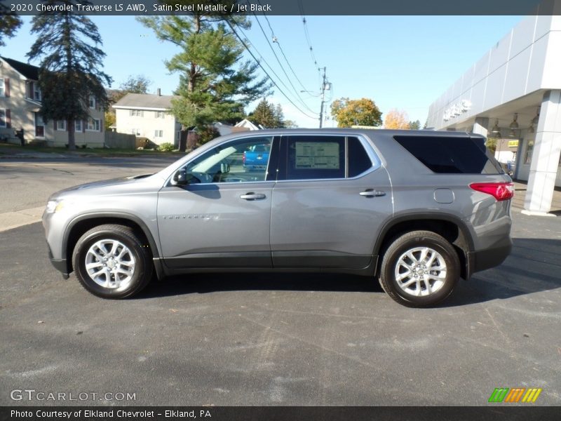 Satin Steel Metallic / Jet Black 2020 Chevrolet Traverse LS AWD