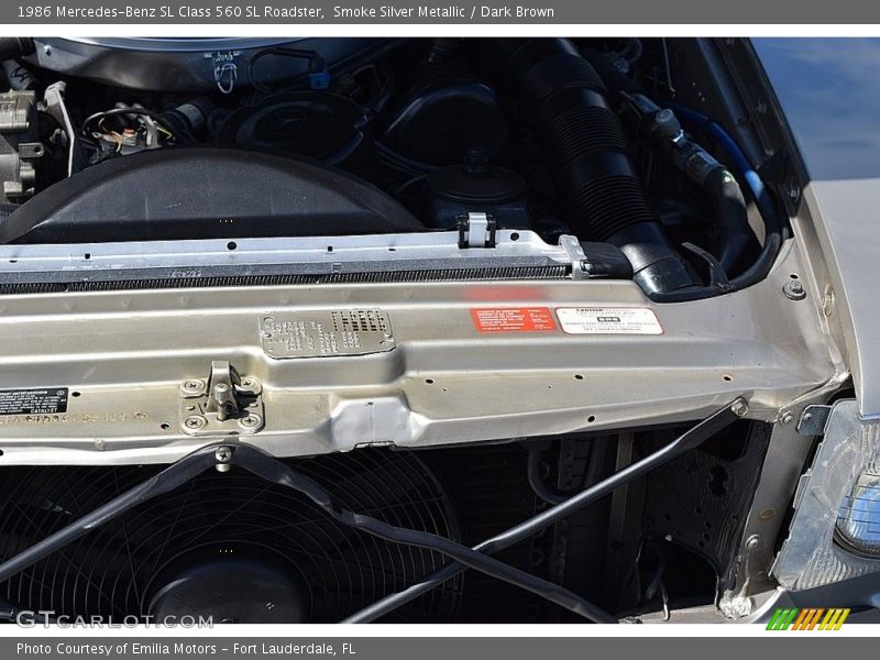 Smoke Silver Metallic / Dark Brown 1986 Mercedes-Benz SL Class 560 SL Roadster