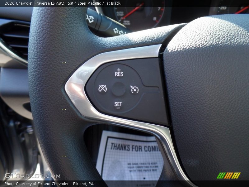 Satin Steel Metallic / Jet Black 2020 Chevrolet Traverse LS AWD