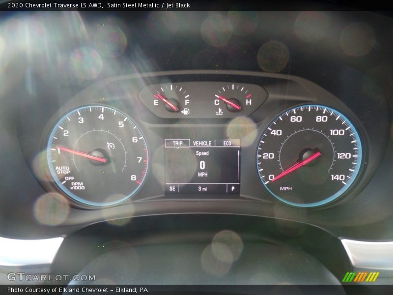 Satin Steel Metallic / Jet Black 2020 Chevrolet Traverse LS AWD