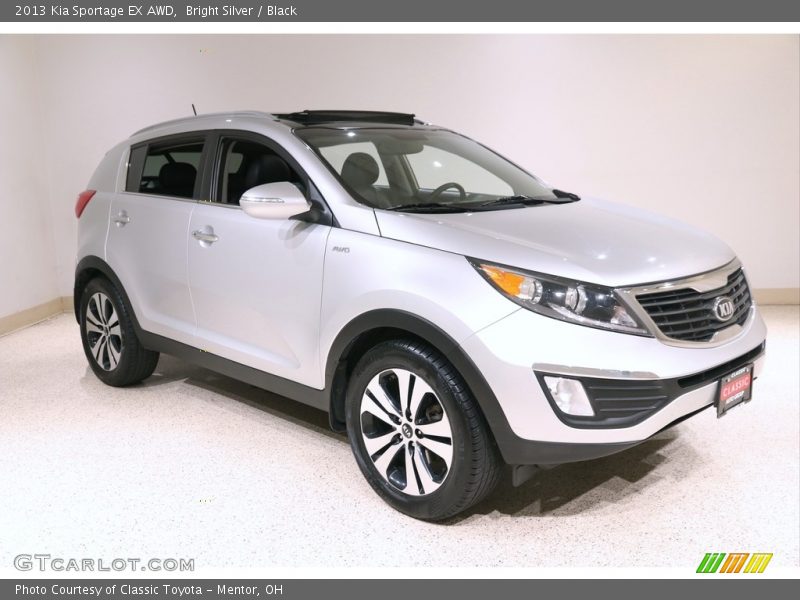 Bright Silver / Black 2013 Kia Sportage EX AWD