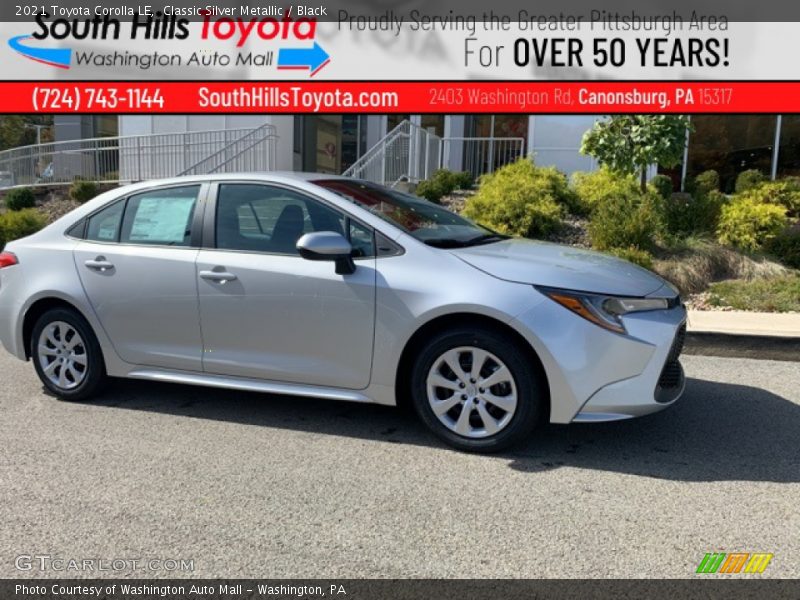 Classic Silver Metallic / Black 2021 Toyota Corolla LE
