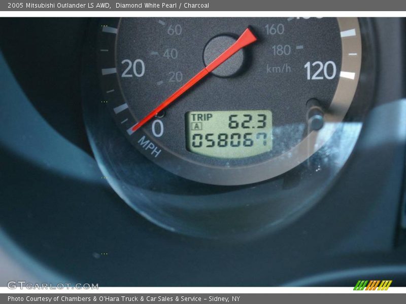 Diamond White Pearl / Charcoal 2005 Mitsubishi Outlander LS AWD