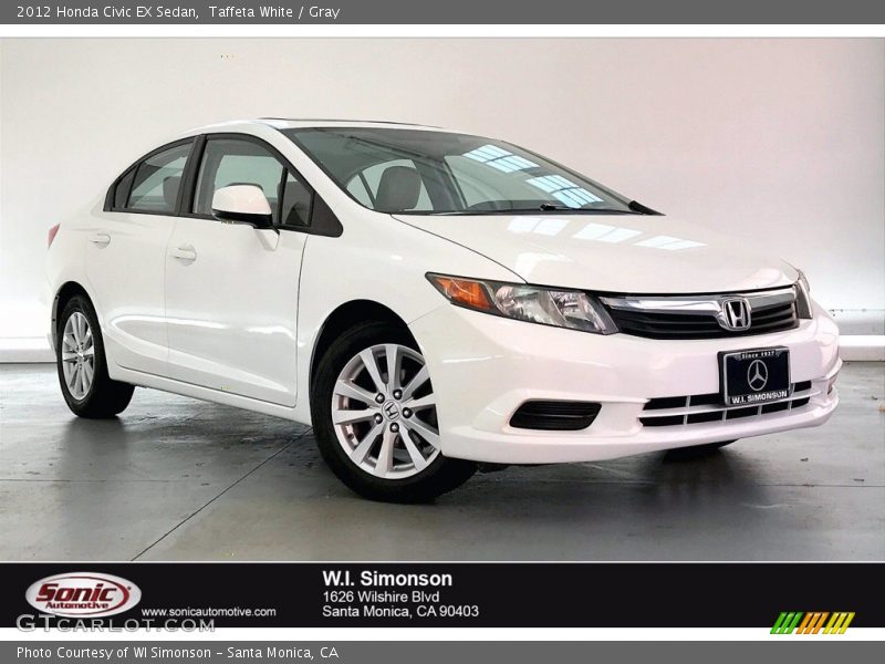 Taffeta White / Gray 2012 Honda Civic EX Sedan