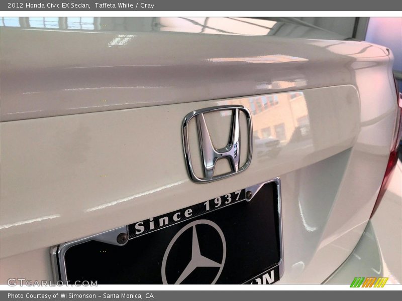 Taffeta White / Gray 2012 Honda Civic EX Sedan