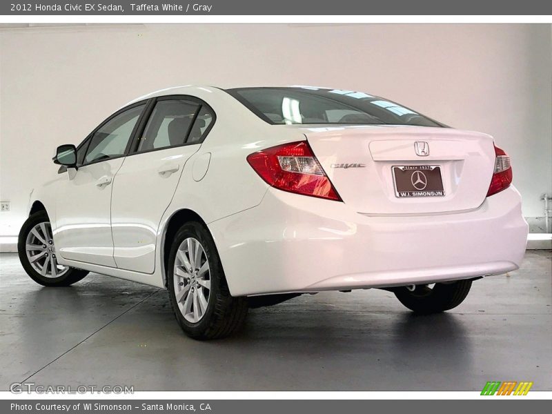 Taffeta White / Gray 2012 Honda Civic EX Sedan