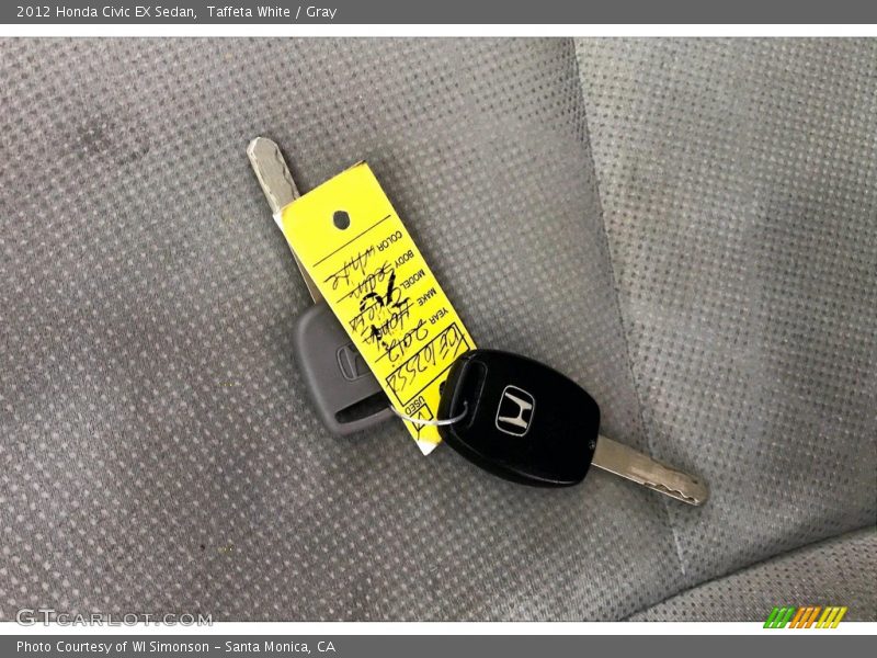 Taffeta White / Gray 2012 Honda Civic EX Sedan