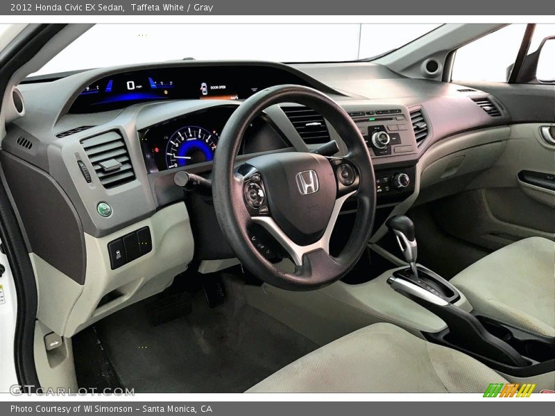 Taffeta White / Gray 2012 Honda Civic EX Sedan