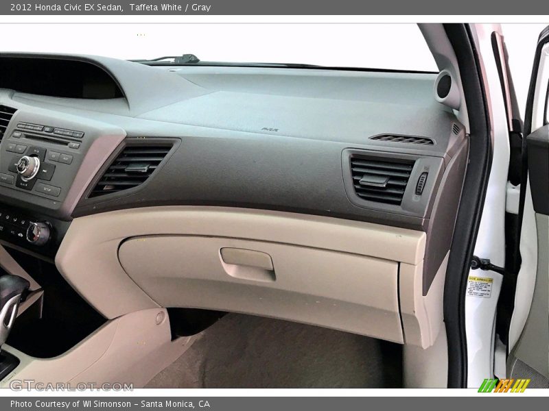 Taffeta White / Gray 2012 Honda Civic EX Sedan