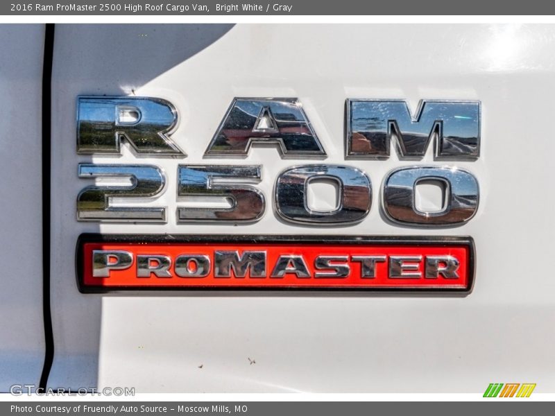 Bright White / Gray 2016 Ram ProMaster 2500 High Roof Cargo Van
