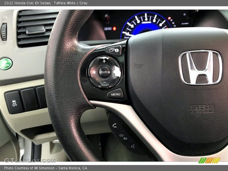 Taffeta White / Gray 2012 Honda Civic EX Sedan