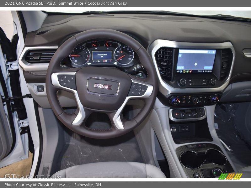 Summit White / Cocoa/Light Ash Gray 2021 GMC Acadia SLT AWD