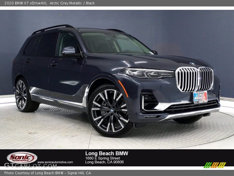Arctic Grey Metallic / Black 2020 BMW X7 xDrive40i