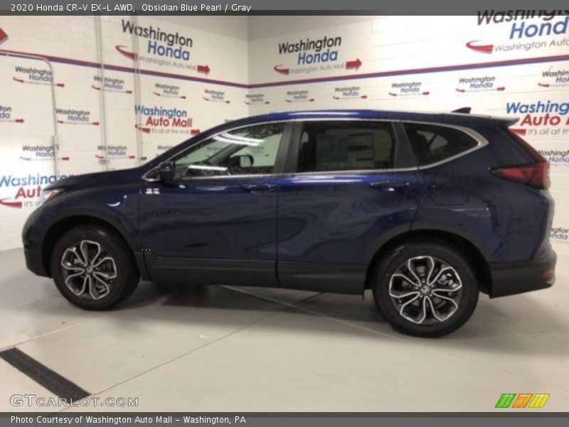 Obsidian Blue Pearl / Gray 2020 Honda CR-V EX-L AWD
