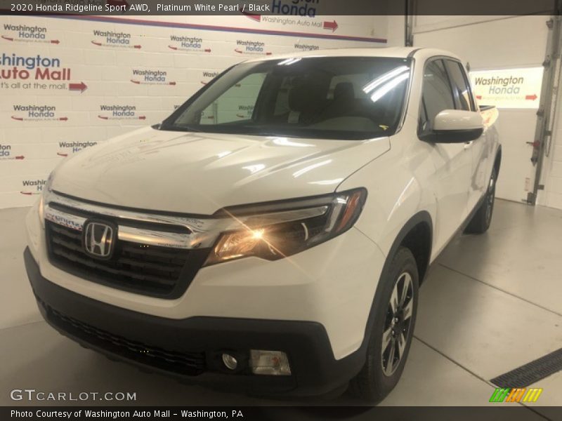 Platinum White Pearl / Black 2020 Honda Ridgeline Sport AWD