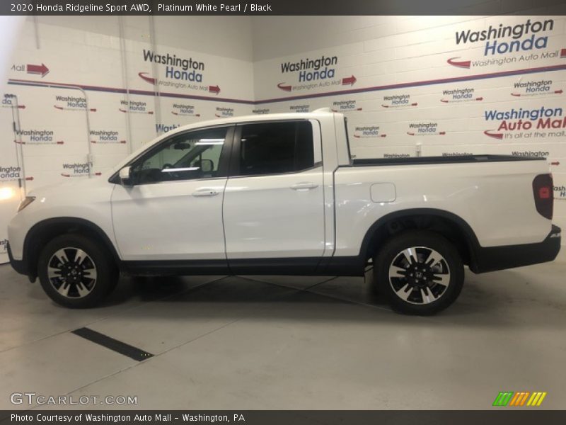 Platinum White Pearl / Black 2020 Honda Ridgeline Sport AWD