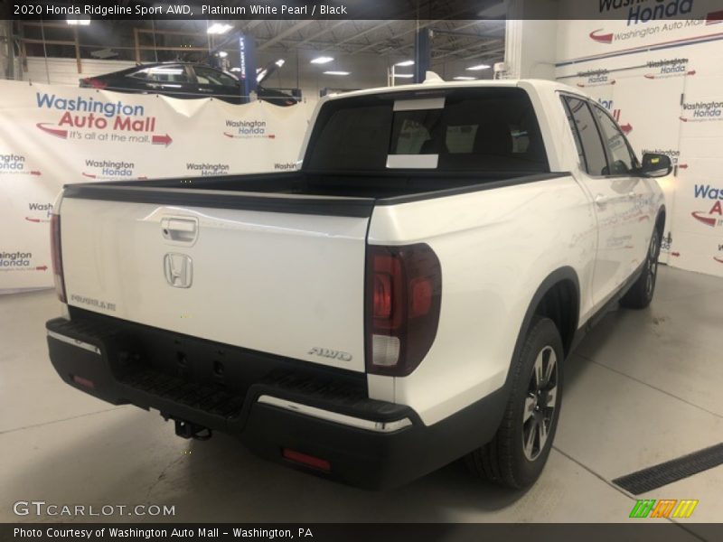 Platinum White Pearl / Black 2020 Honda Ridgeline Sport AWD