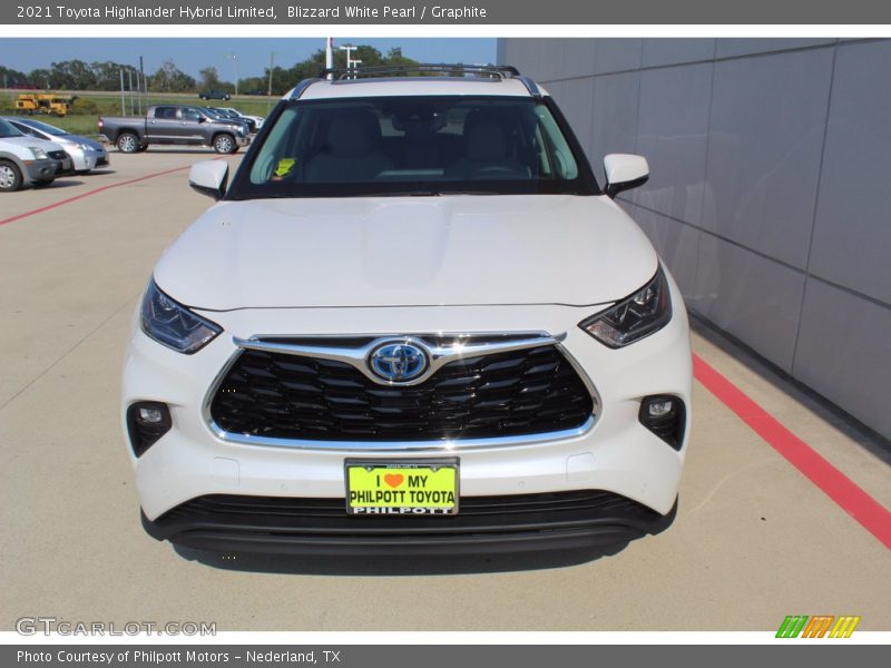 Blizzard White Pearl / Graphite 2021 Toyota Highlander Hybrid Limited