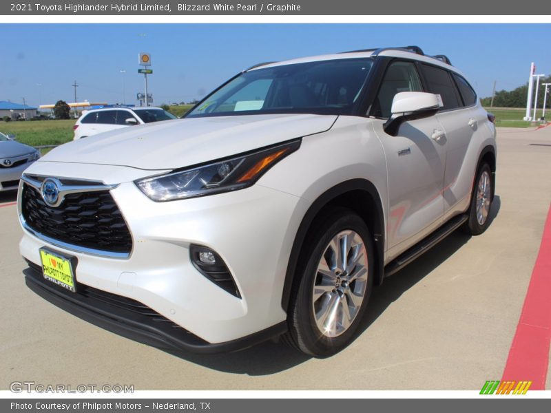 Blizzard White Pearl / Graphite 2021 Toyota Highlander Hybrid Limited