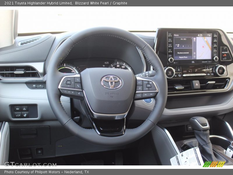 Blizzard White Pearl / Graphite 2021 Toyota Highlander Hybrid Limited